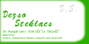 dezso steklacs business card